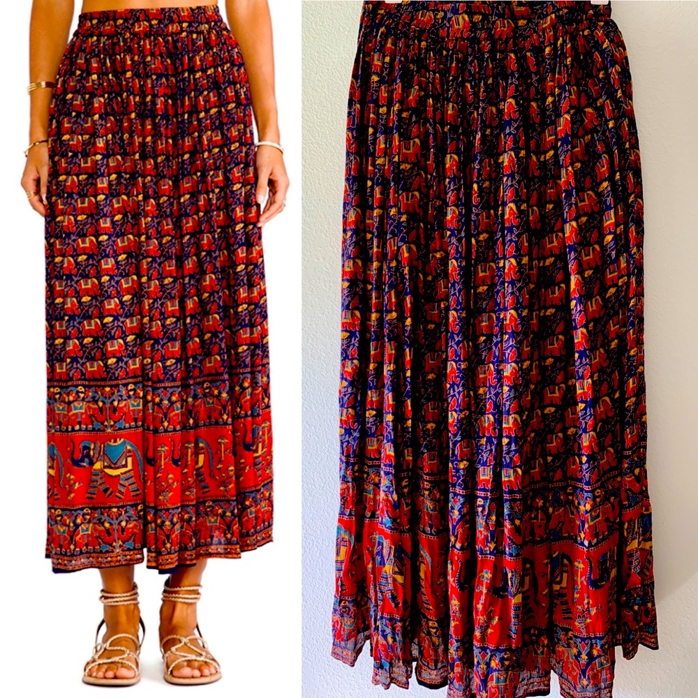 RAGA Maxi Skirt with Elephants Prints